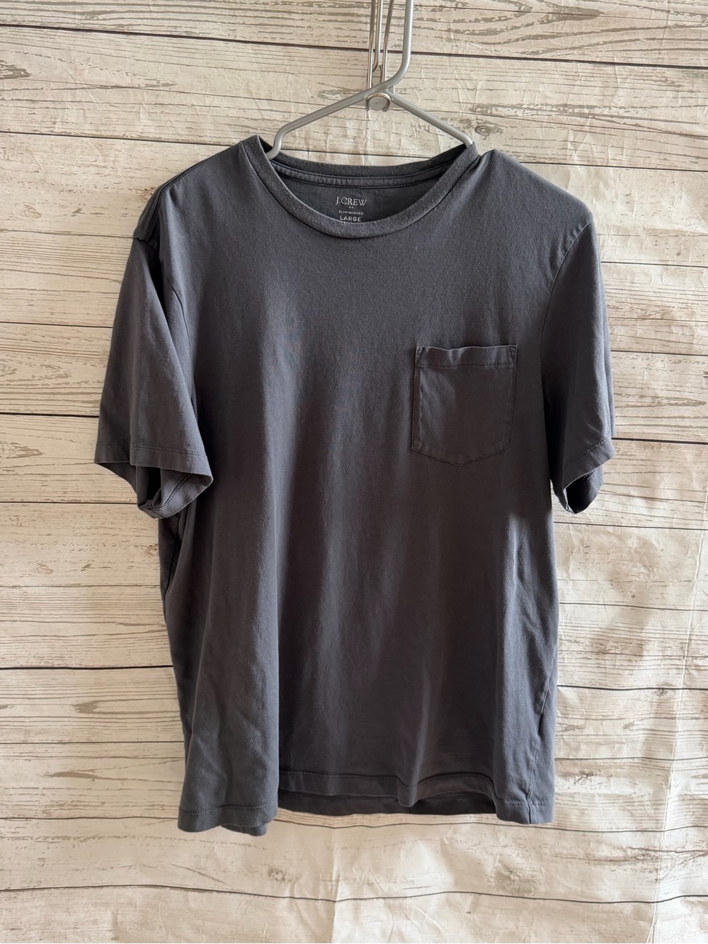 J. Crew Men's Charcoal Gray Pocket Tee